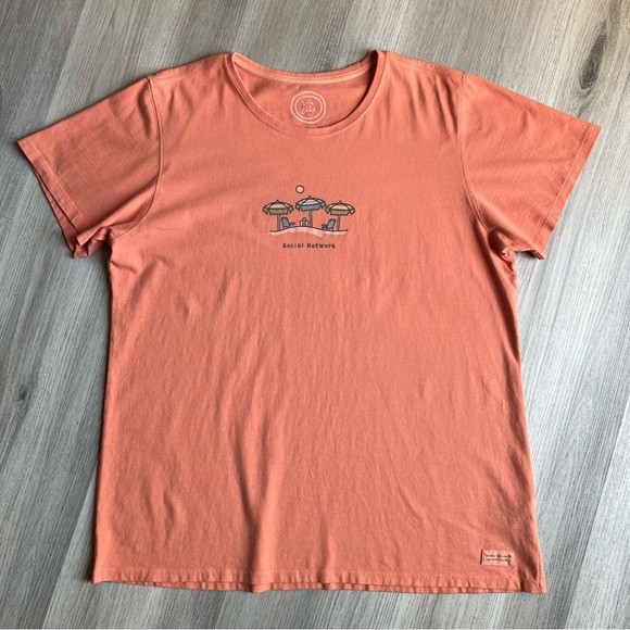 Life Is Good XXL T-Shirt “Social Network” Beach Orange Women’s Top Short Sleeve - Picture 14 of 14